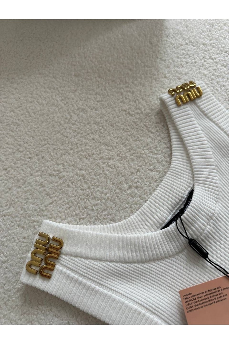 MIU MIU Женская майка белого цвета