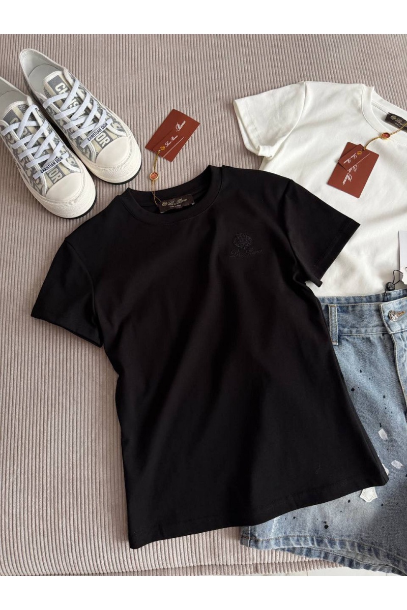 Loro Piana Женская чёрная футболка premium