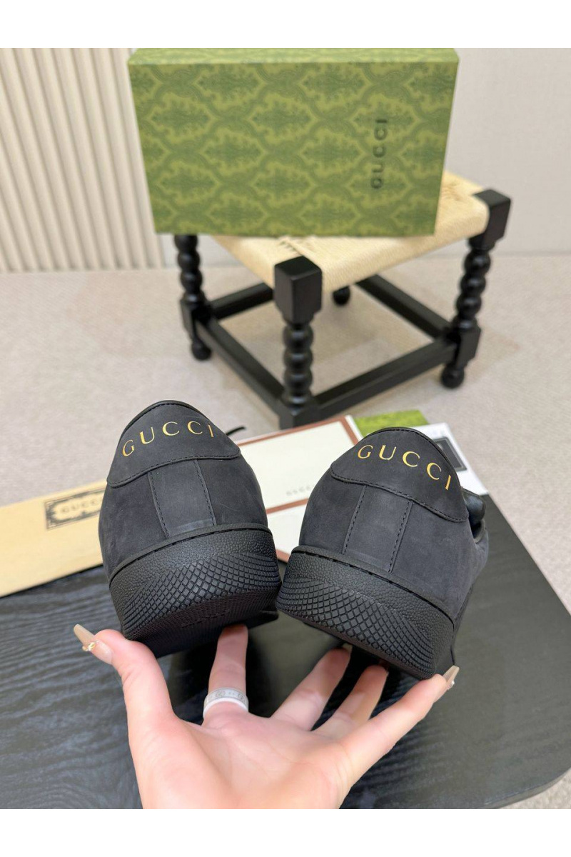 Gucci Кожаные кроссовки GG Screener - Black