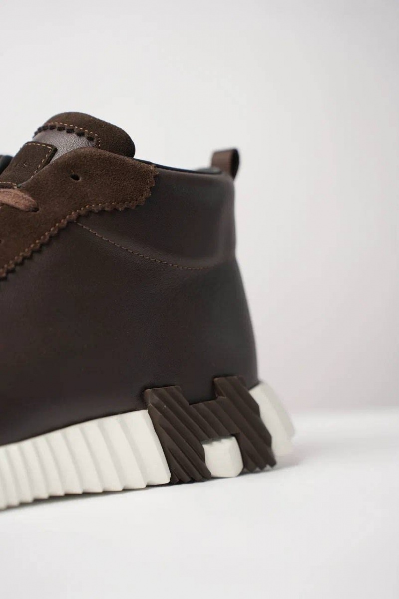 Hermes Кроссовки с мехом Bouncing high-top - Brown