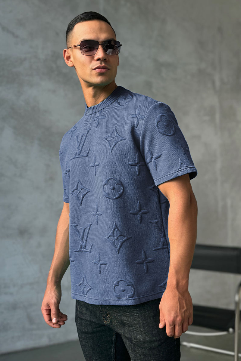 Lоuis Vuittоn Оверсайз футболка Embossed Monogram - Indigo