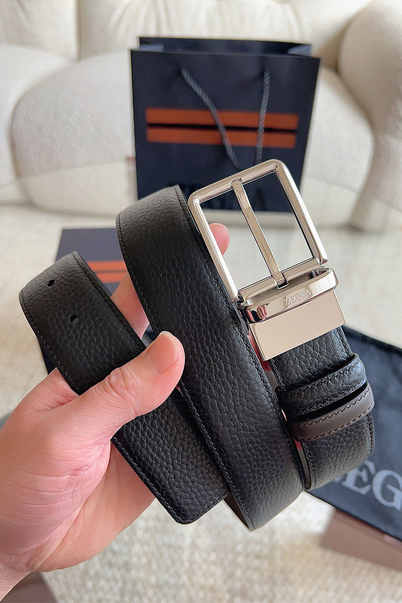Zegna Двусторонний кожаный ремень premium