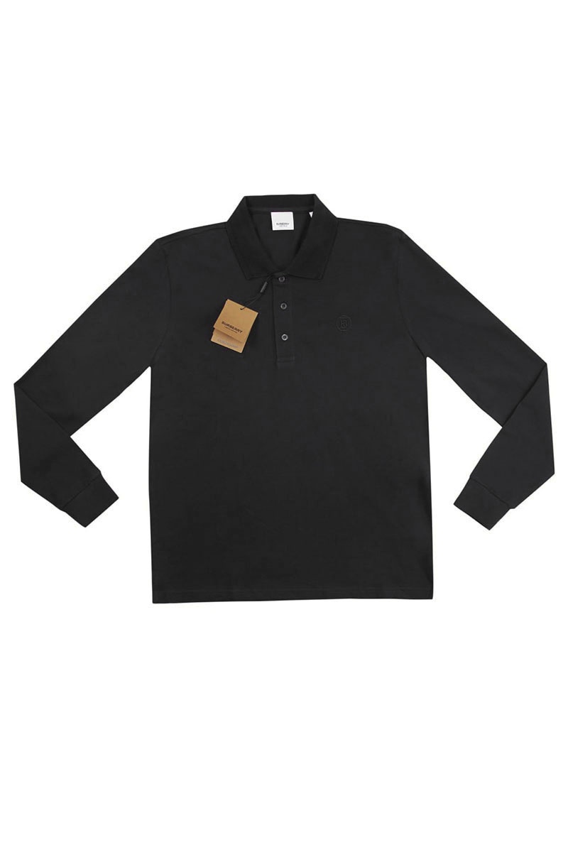 Burberry Поло с длинным рукавом TB logo - Black 