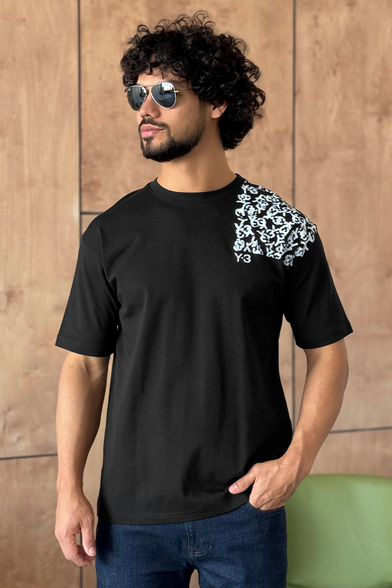 Y-3 Yohji Yamamoto Мужская чёрная футболка 