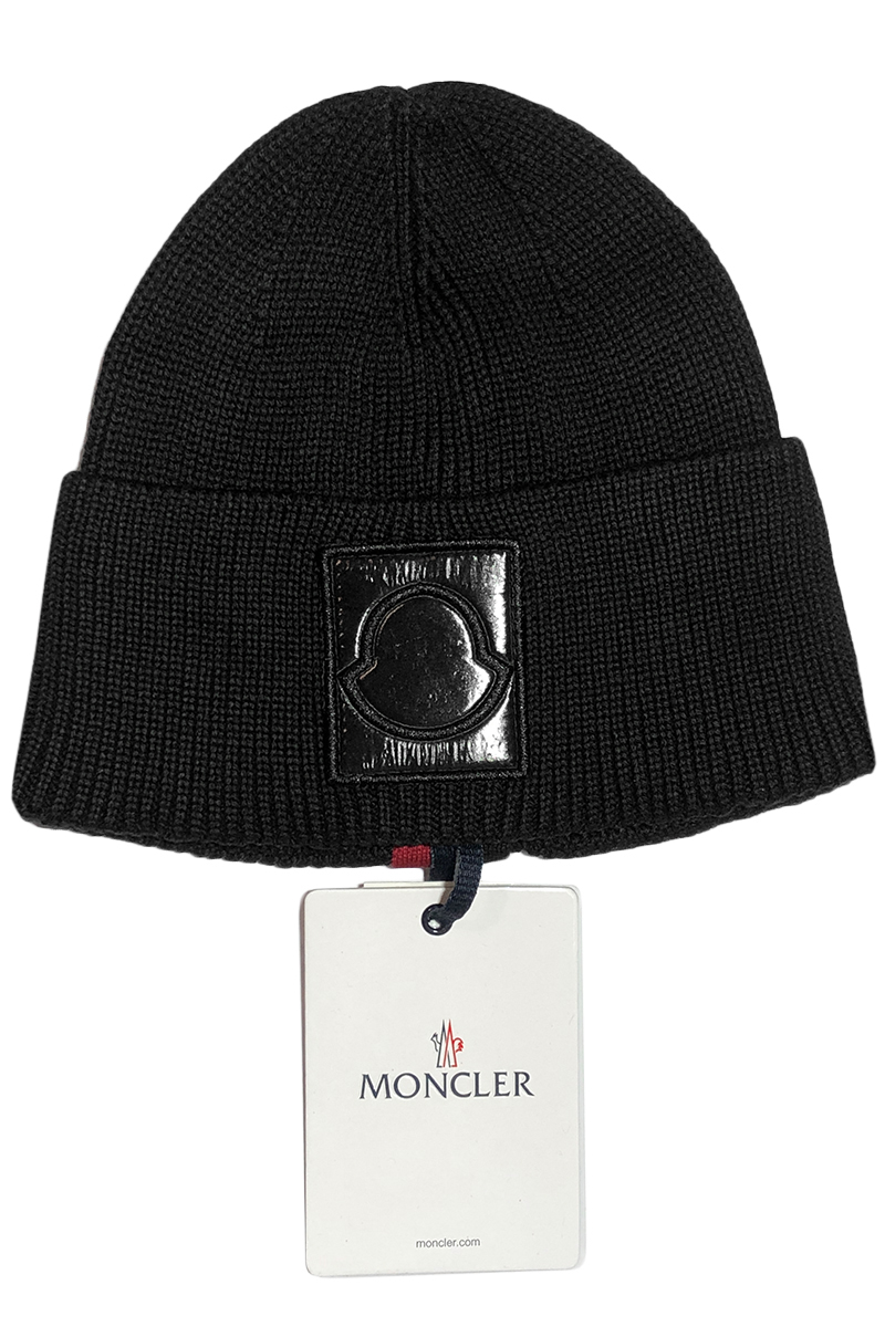 Moncler Мужская брендовая шапка чёрного цвета