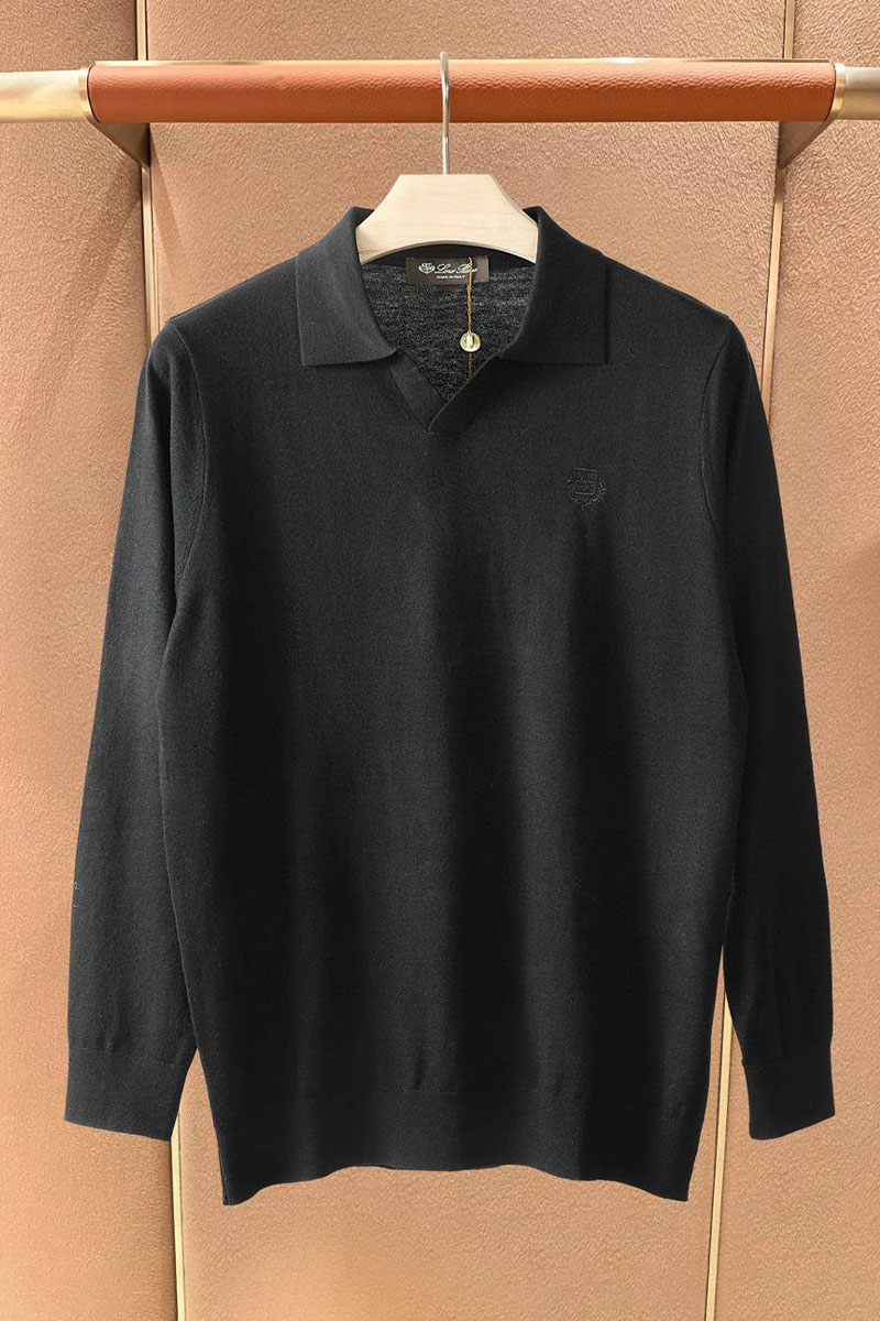 Loro Piana Поло с длинным рукавом premium - Black