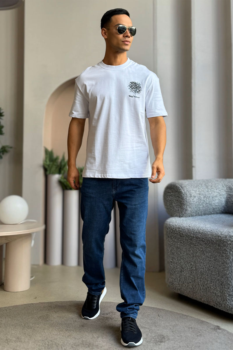 Lоuis Vuittоn Мужская оверсайз футболка белого цвета