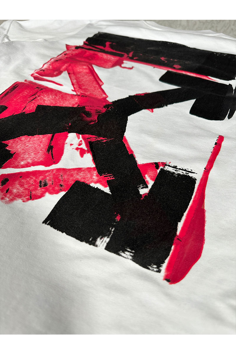 Off-White Белая оверсайз футболка Acrylic Arrow