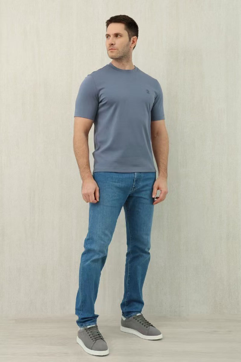 Brunеllо Сuсinеlli Мужская синяя футболка premium