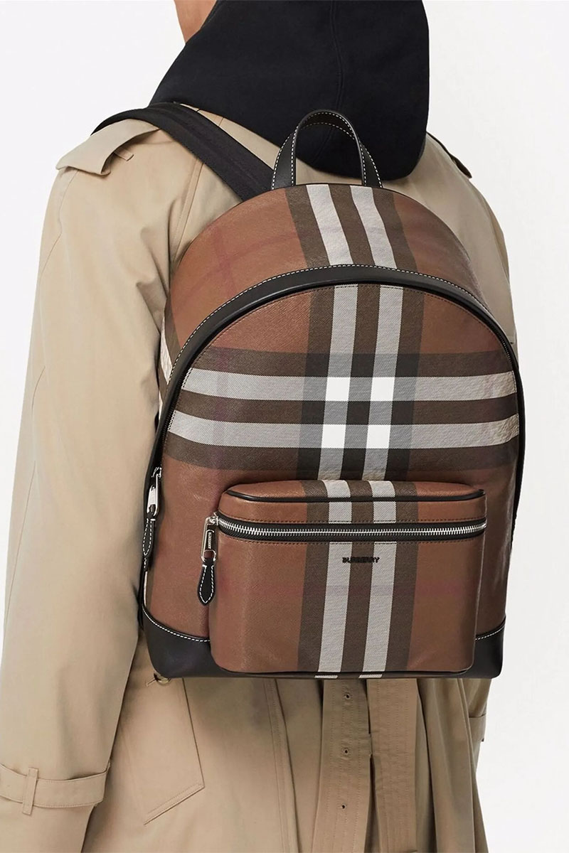 Burberry Кожаный рюкзак Dark Birch Brown Premium 30.5x14.5x42.5 см
