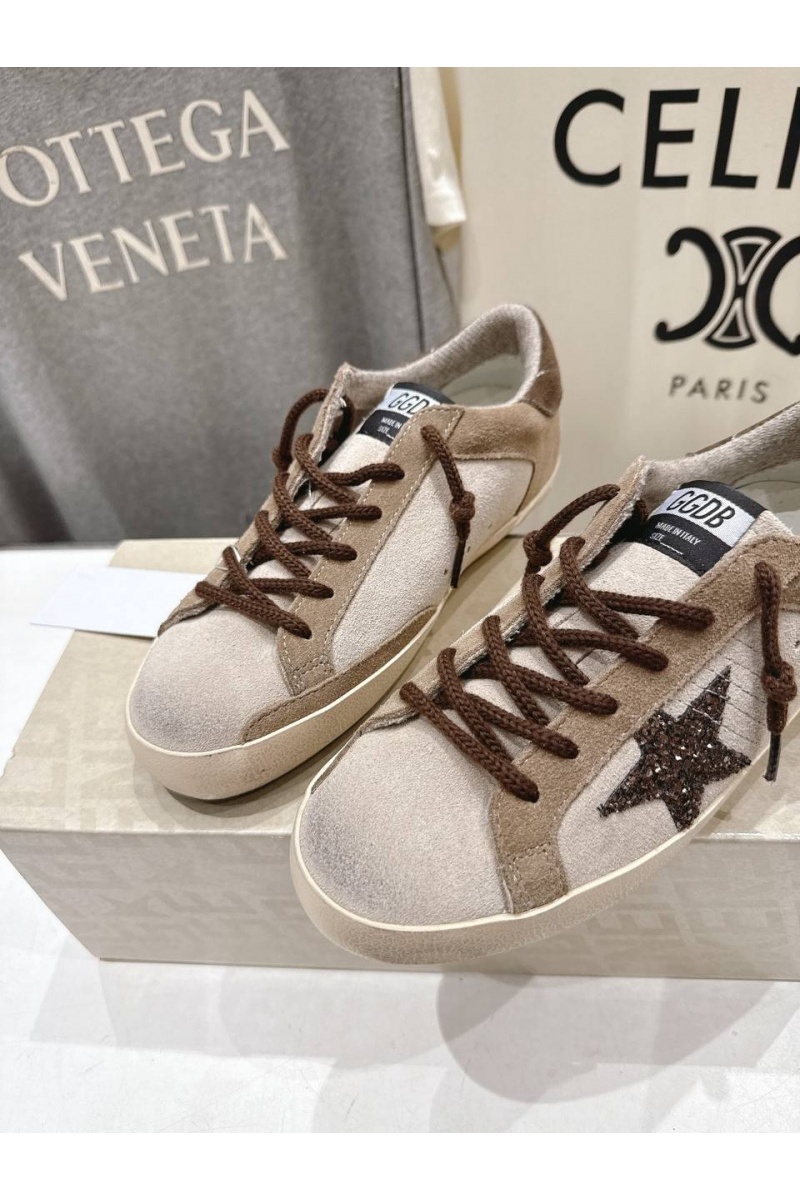 Designer Clothing Женские кожаные кроссовки Golden Goose Super Star premium