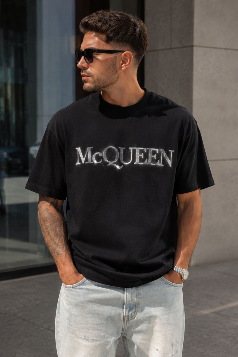 Alexander McQueen Мужская футболка чёрного цвета
