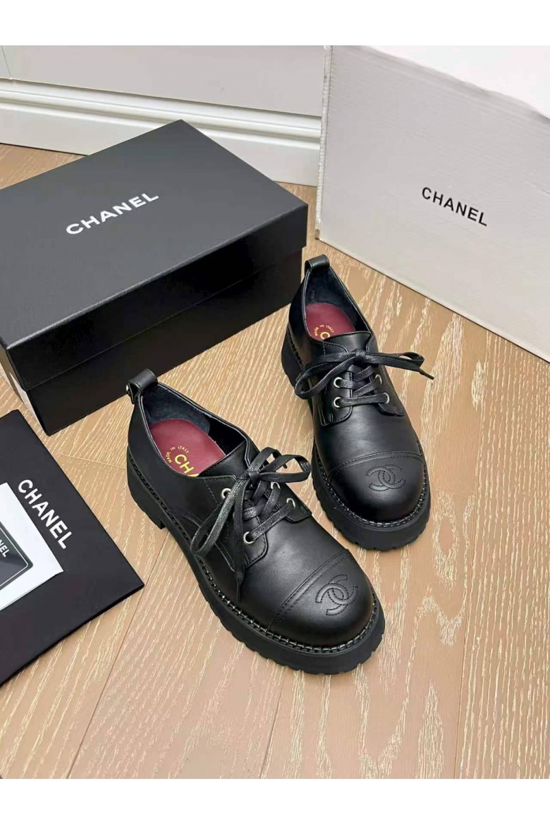 Chаnеl Женские кожаные ботинки дерби premium
