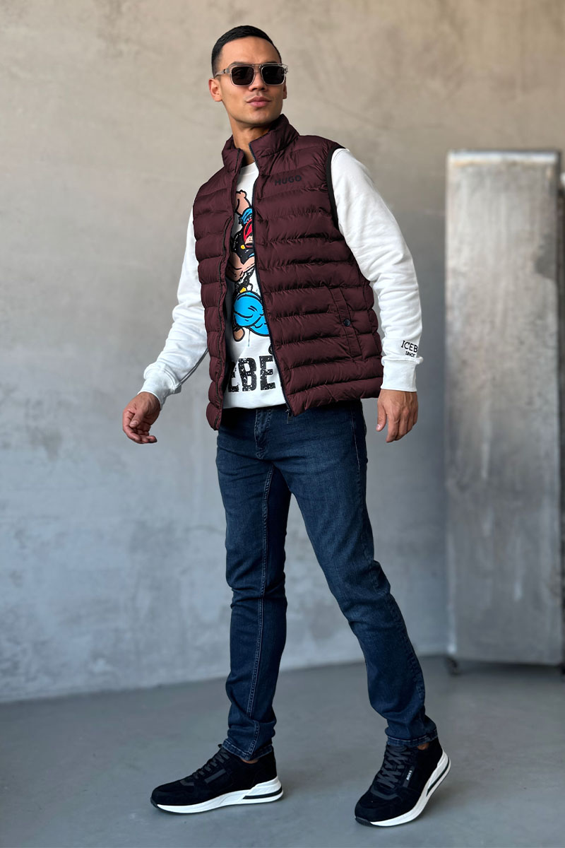 Hugо Воss Мужской бордовый жилет