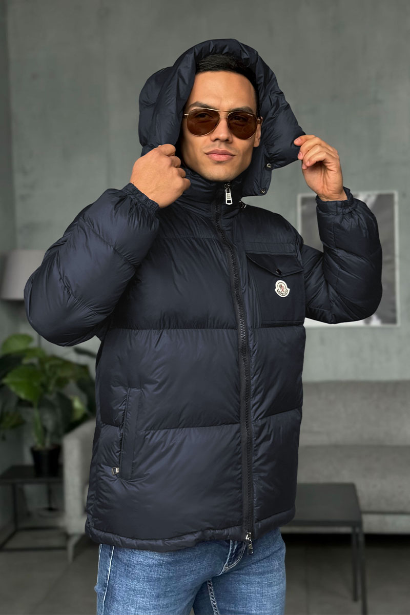 Moncler Мужская куртка тёмно-синего цвета