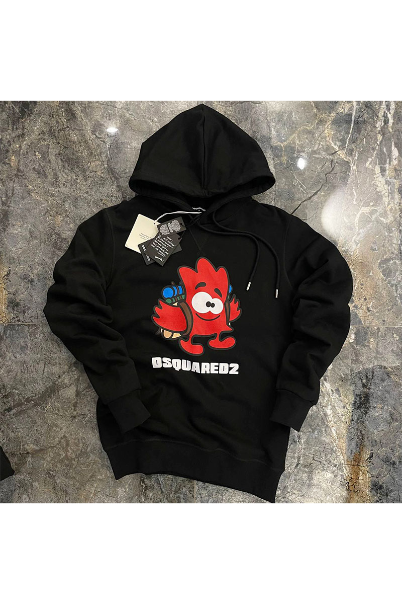 Dsquared2 Мужское чёрное худи logo-print