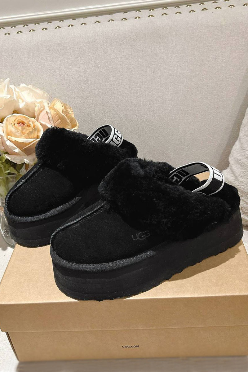 UGG Замшевые женские слиперы с мехом Funkette Platform