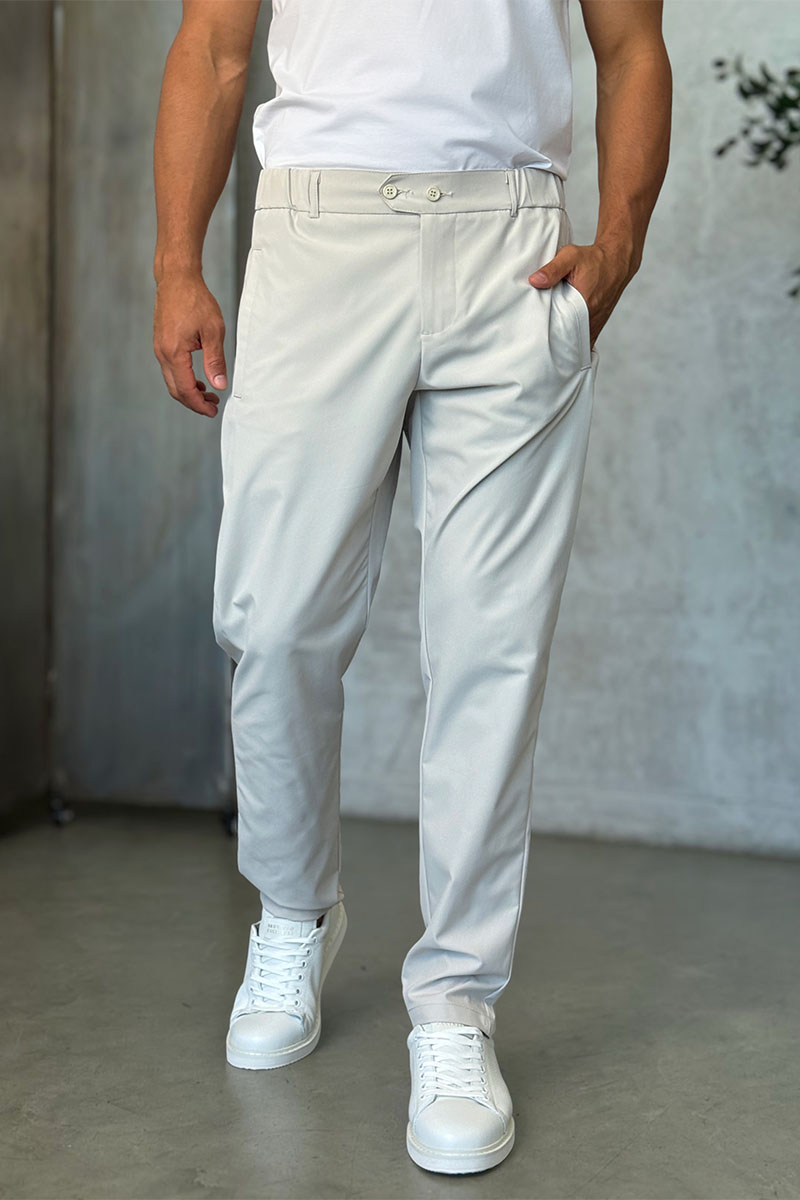 Zilli Мужские светло-бежевые брюки slim fit
