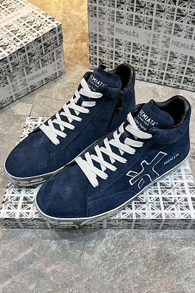 Замшевые кроссовки с мехом high-top - Navy