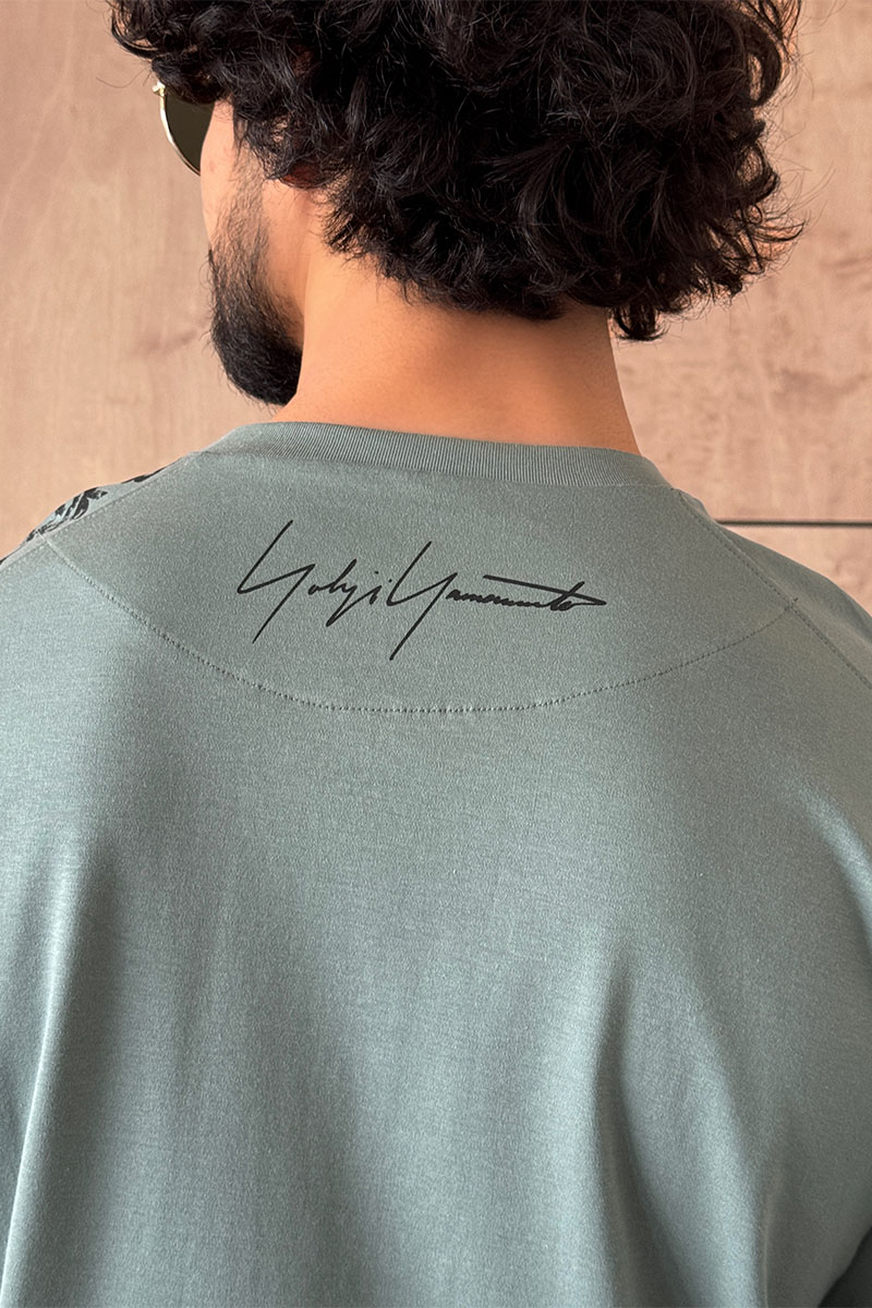 Y-3 Yohji Yamamoto Мужская зелёная футболка 