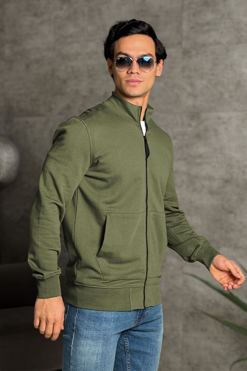 Stone Island Кофта зелёного цвета Zip-Up Compass-patch