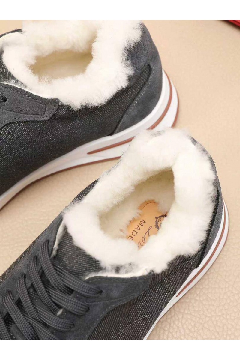 Loro Piana Кроссовки с мехом Week End Walk Evo 