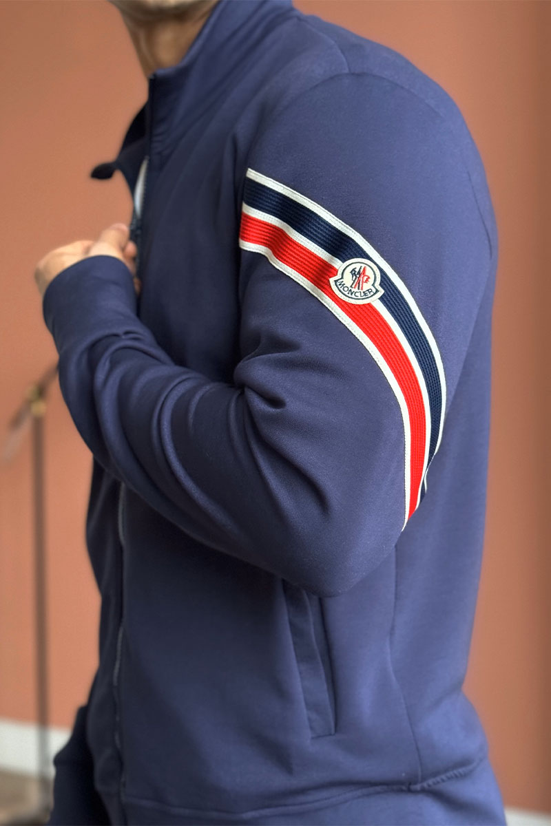Moncler Спортивный костюм striped logo - Navy