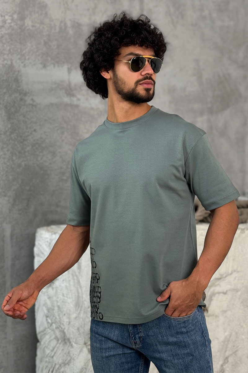 Y-3 Yohji Yamamoto Мужская зелёная футболка 