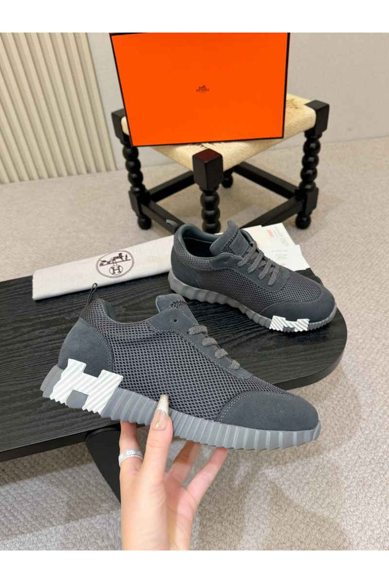 Hermes Мужские серые кроссовки Bouncing