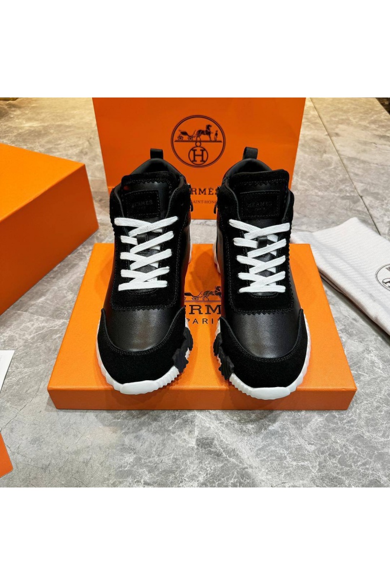 Hermes Кроссовки с мехом Bouncing high-top - Black / White