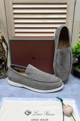 Мужские замшевые лоферы Open Walk - Grey