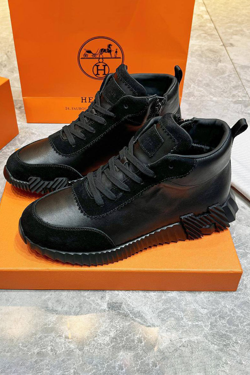 Hermes Кроссовки с мехом Bouncing high-top - Black