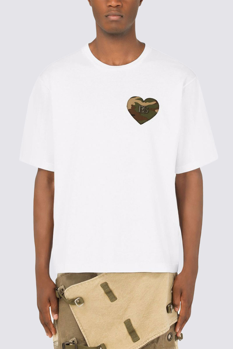 Dоlсе & Gаbbаnа Белая мужская футболка camouflage heart