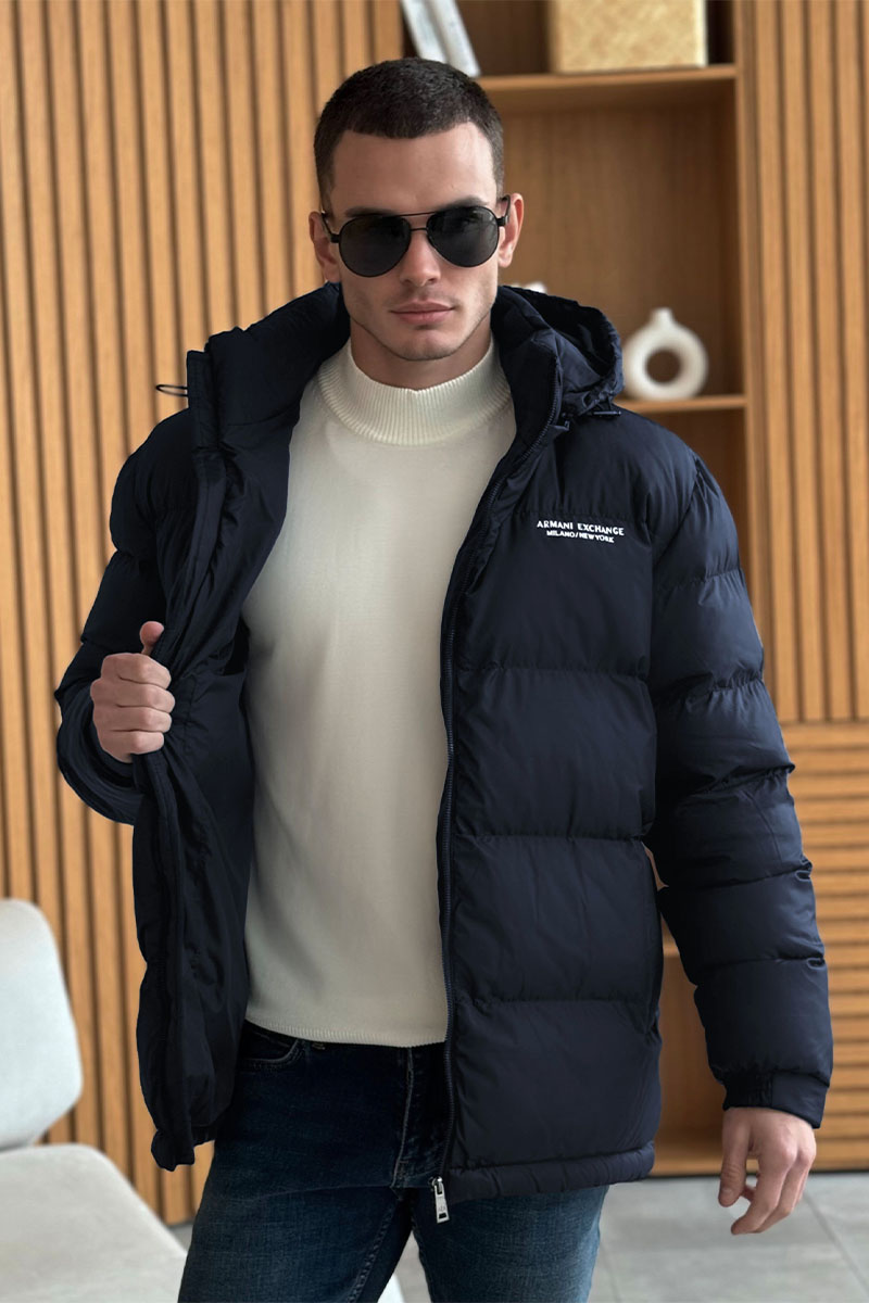 Emporio Armani EA7 Мужская куртка тёмно-синего цвета 
