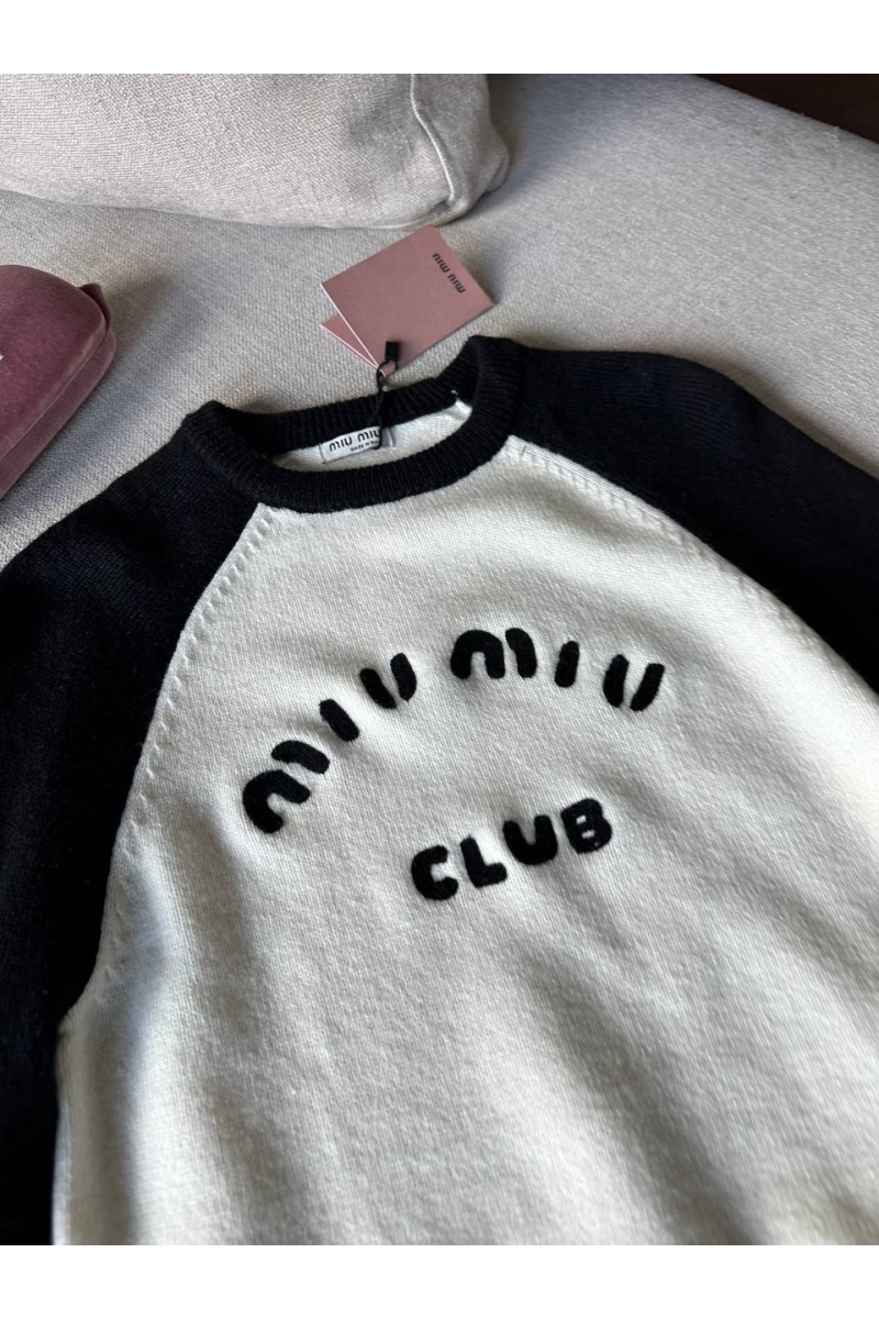 MIU MIU Женский чёрно-белый свитер