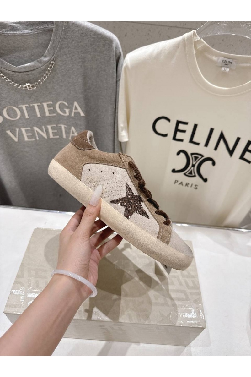 Designer Clothing Женские кожаные кроссовки Golden Goose Super Star premium