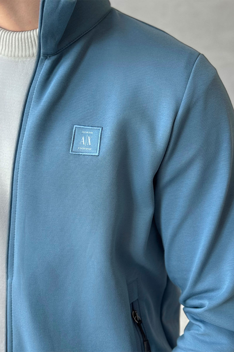 Emporio Armani EA7 Кофта на молнии logo-patch - Blue