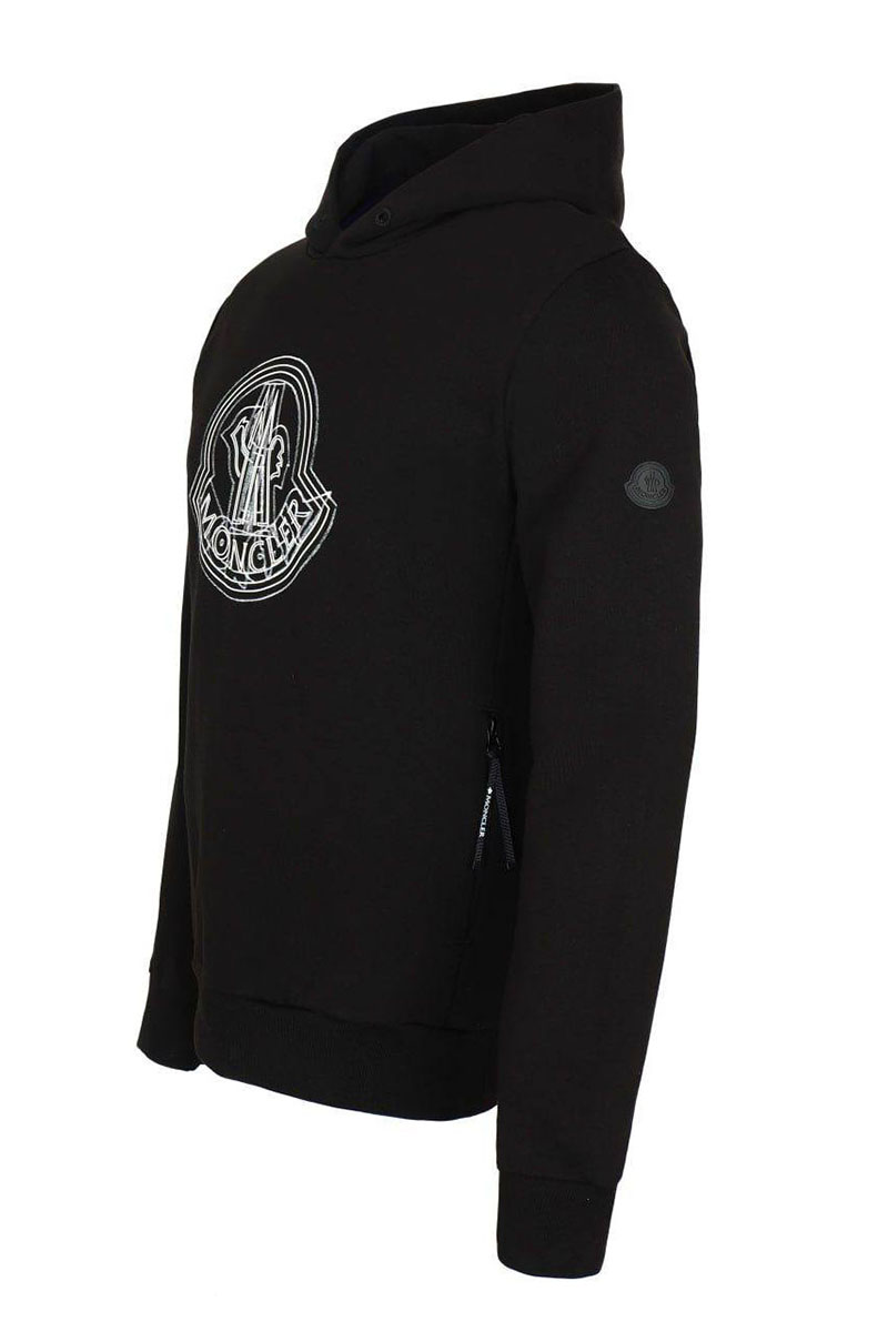 Moncler Мужское серое худи logo-print