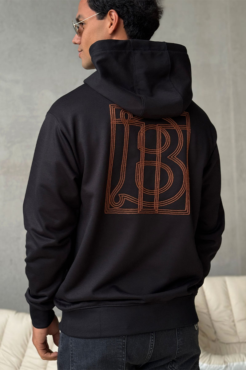 Burberry Мужское худи TB Monogram logo-embroidered - Black / Red