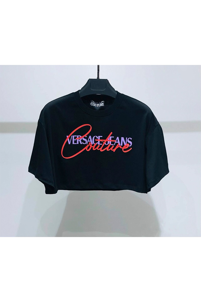Versace Женская чёрная футболка-топ