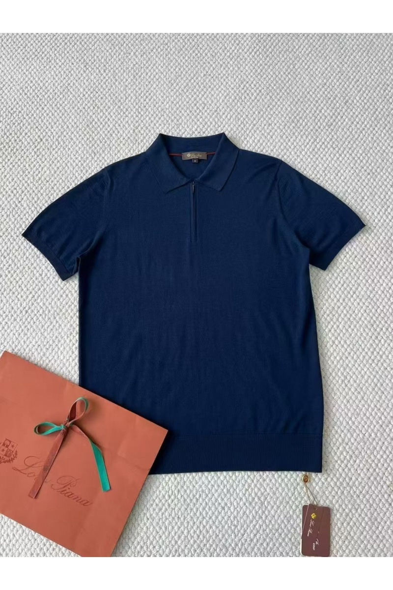 Loro Piana Мужское тёмно-синее поло premium