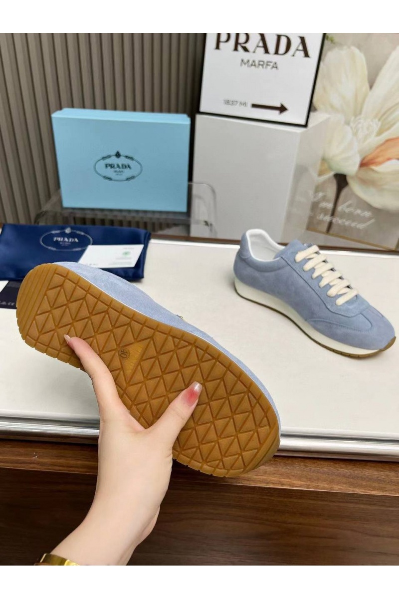 Prada Женские замшевые кроссовки Premium - Blue