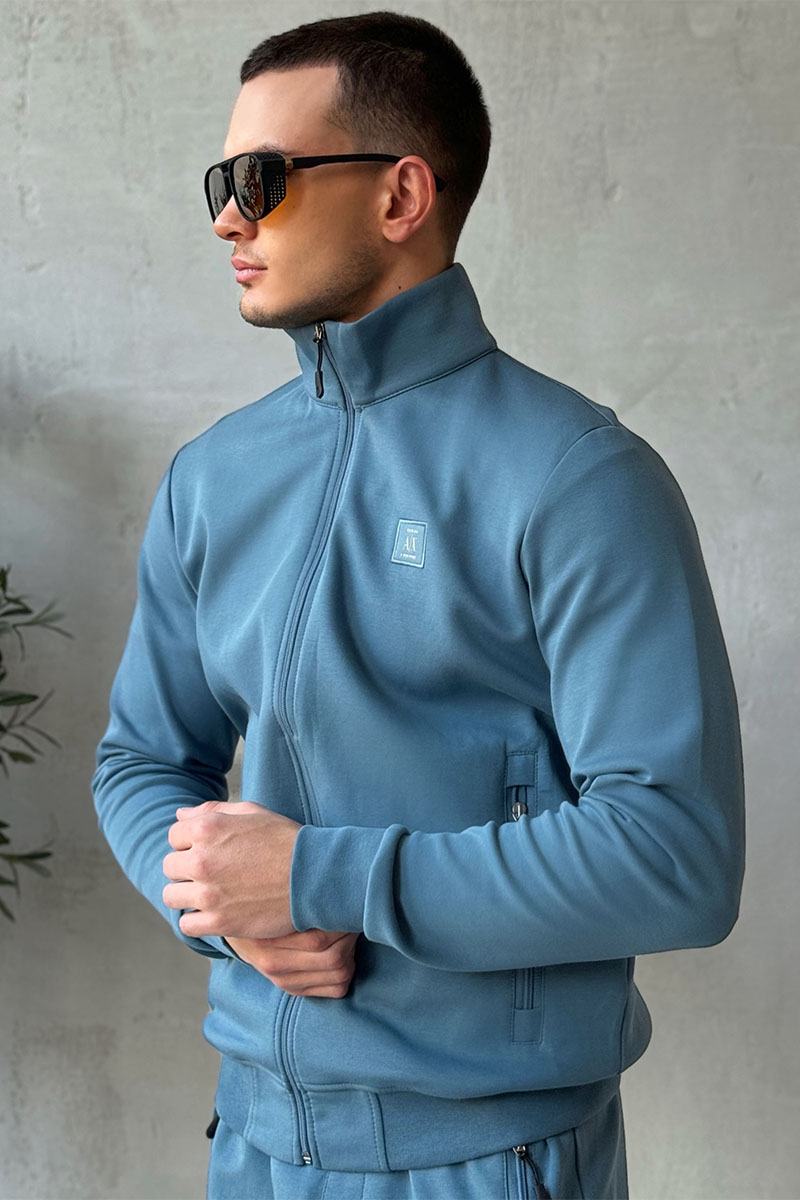 Emporio Armani EA7 Кофта на молнии logo-patch - Blue