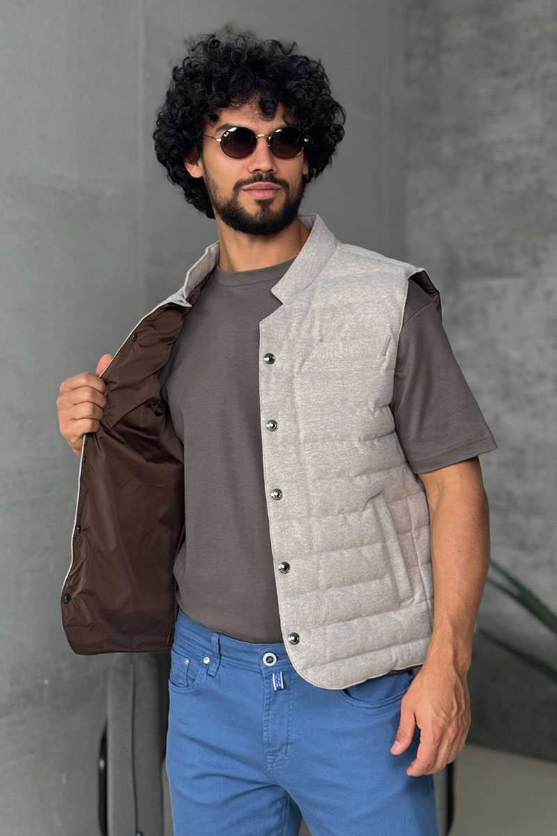 Loro Piana Мужской бежевый жилет 