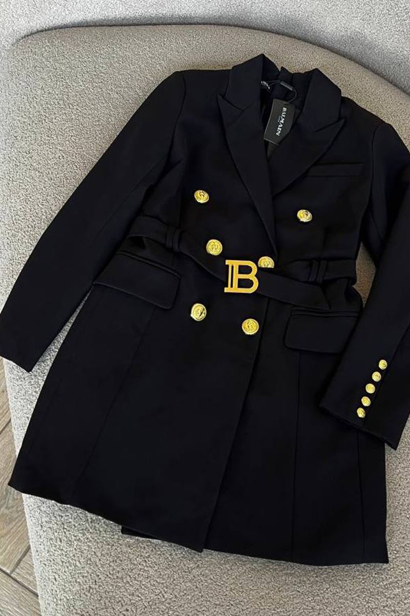 Balmain Женское платье-пиджак чёрного цвета