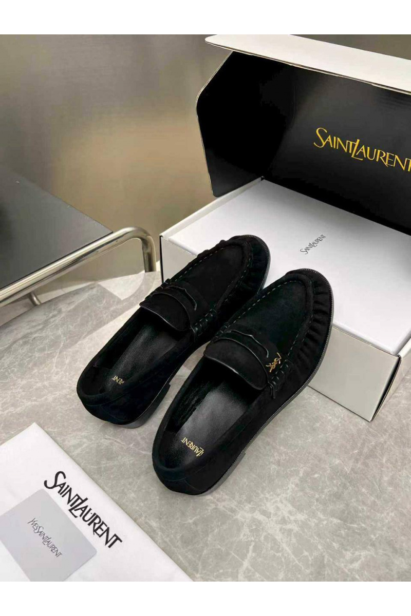 Yves Saint Laurent Женские замшевые лоферы premium