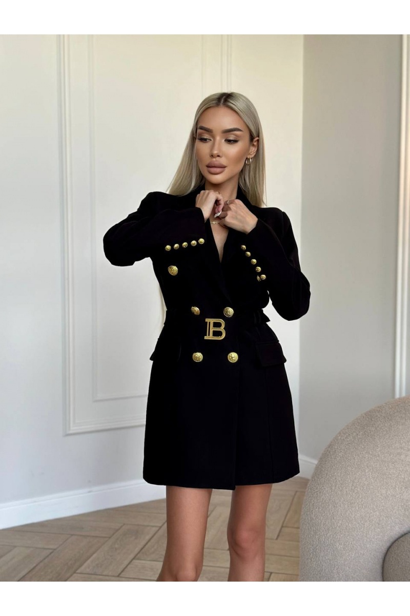 Balmain Женское платье-пиджак чёрного цвета