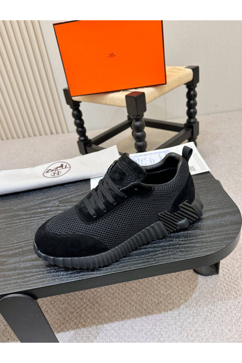 Hermes Мужские чёрные кроссовки Bouncing