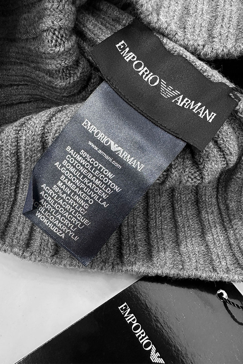 Emporio Armani EA7 Мужская серая шапка