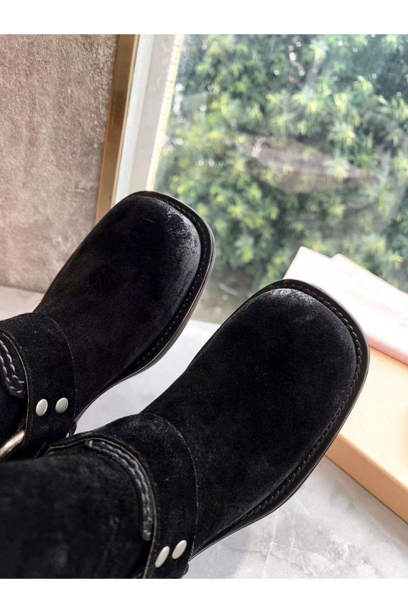 MIU MIU Женские замшевые сапоги Ankle Premium